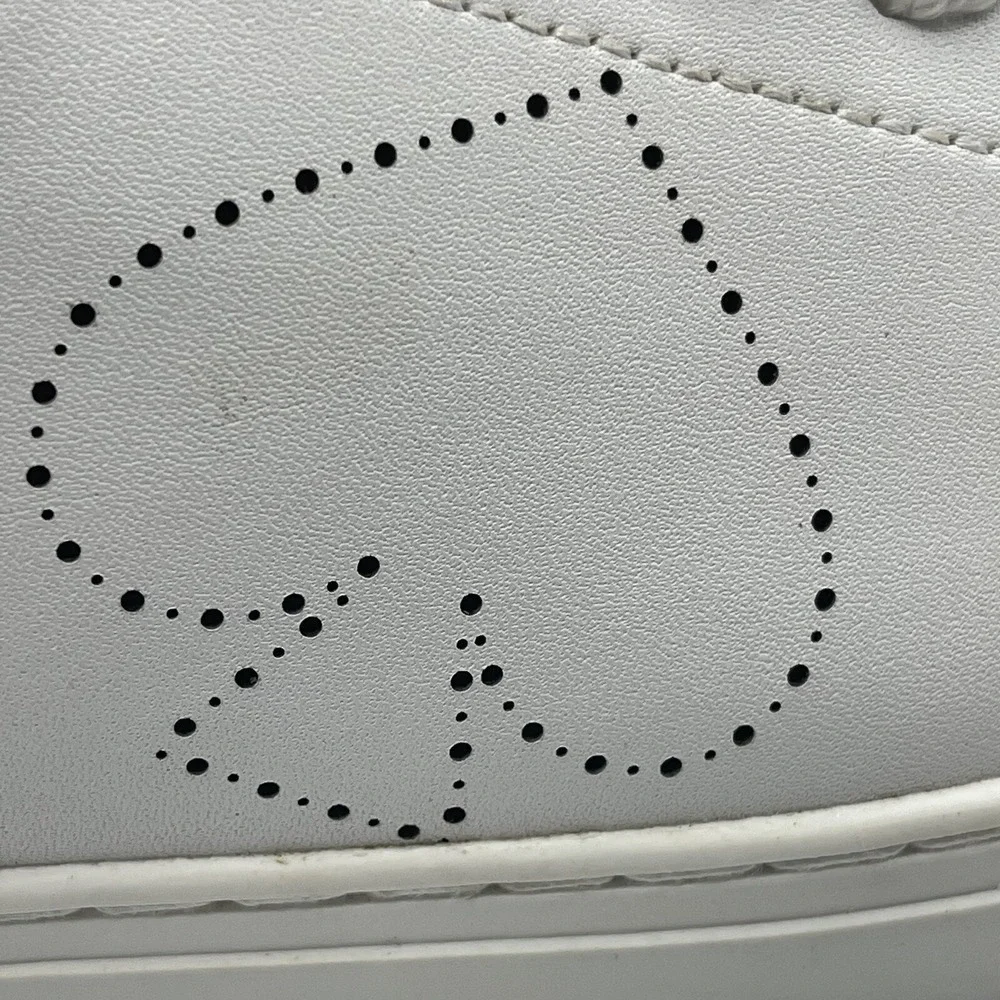 Kate Spade Angelise White Leather Sneakers Womens 10‎ B Lace Up Shoes Spade